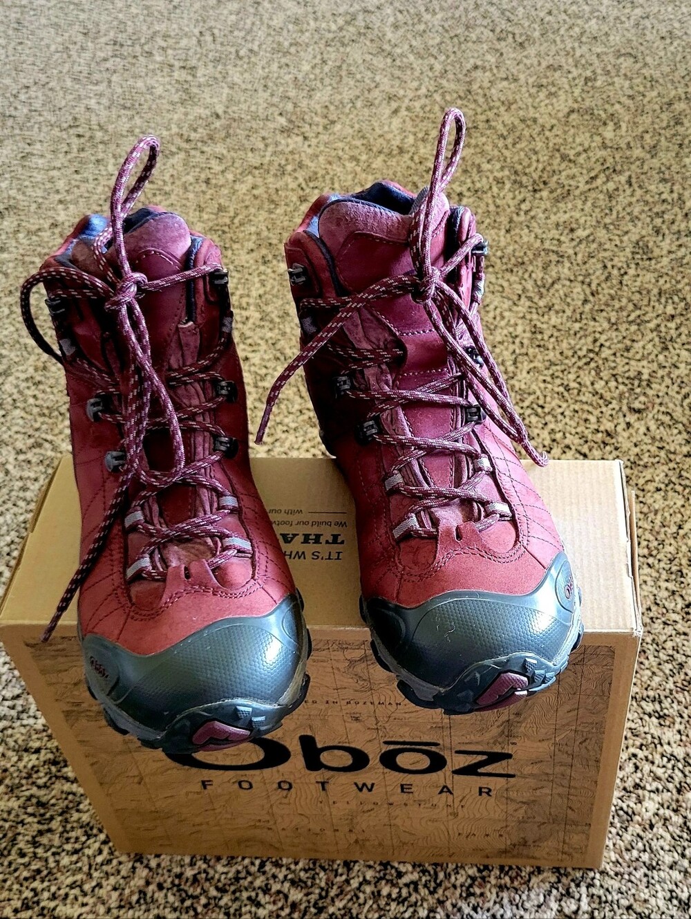 Women's Oboz Burgundy Hiking Boots